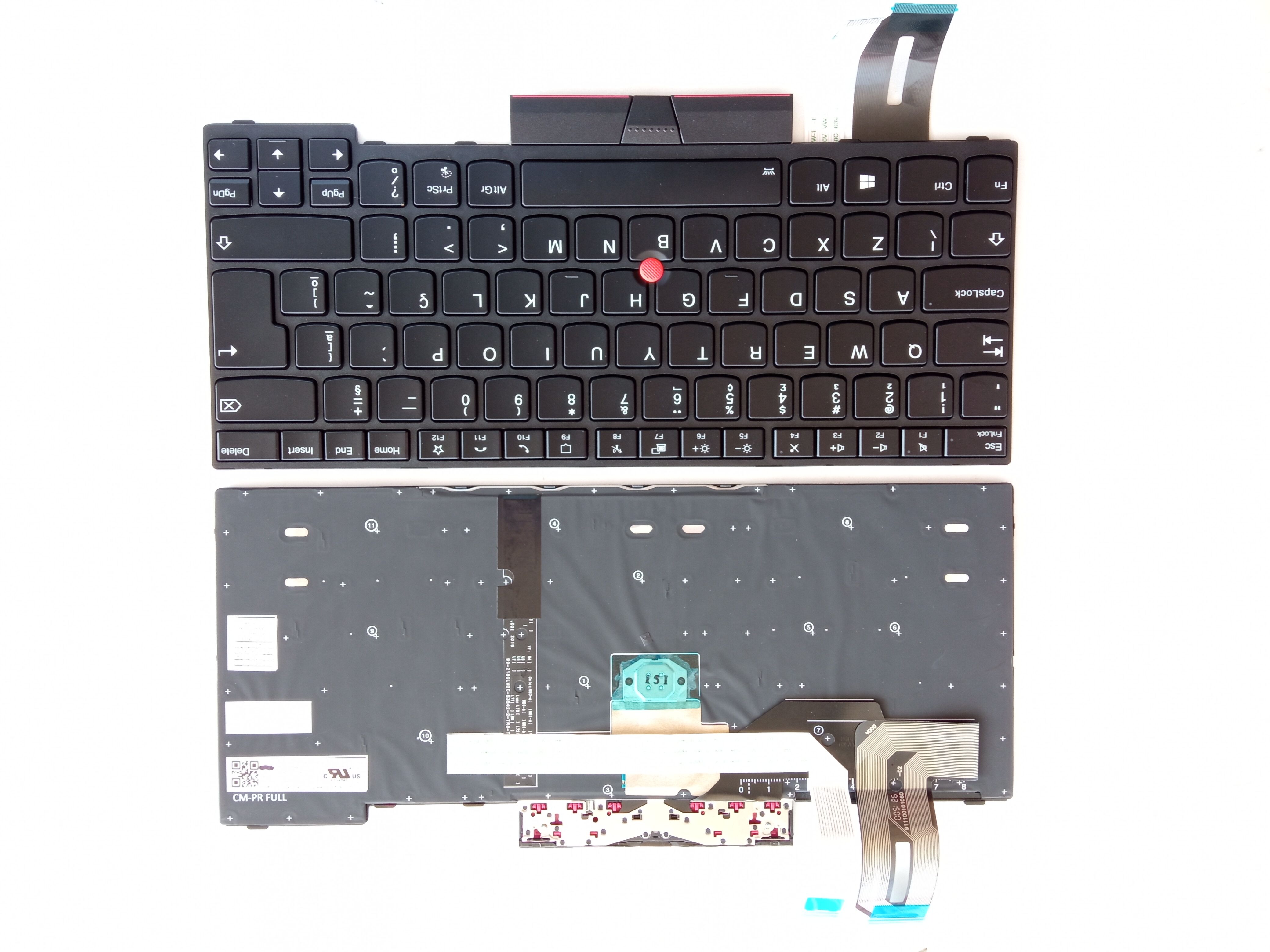 Picture of New Replacement Laptop Keyboard For IBM T14/P14S GEN1/T14 GEN1/T14 GEN2 BLACK FRAME BLACK With Point Backlit (OEM) BR Layout